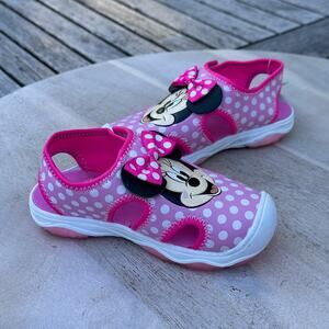 Disney Minnie Mouse Toddler Sandals Size 8 Pink White Polka Dots New
